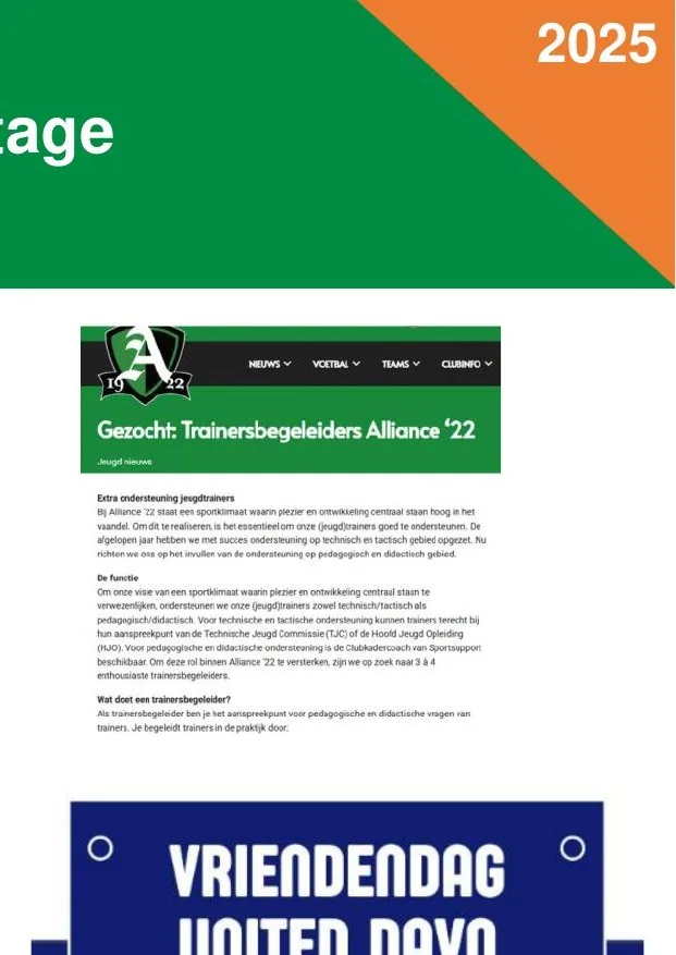 Alliance 22 trainers gezocht