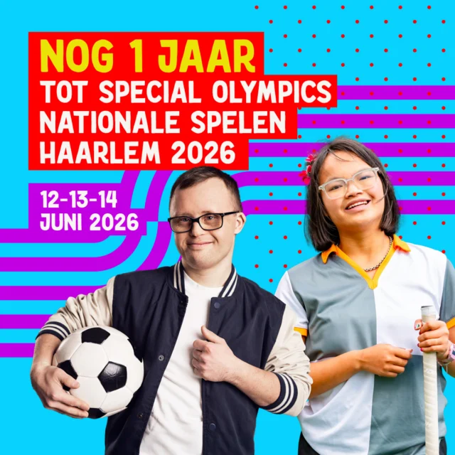 🕒 Het aftellen is begonnen!

In juni 2026 barst in Haarlem, Zandvoort en Haarlemmermeer het grootste sportfeest voor mensen met een verstandelijke beperking los: Special Olympics Nationale Spelen Haarlem 2026. En wij helpen met de organisatie!

🎽 3.000+ sporters
🤝 22 sporten
💥 1 missie: Iedereen doet mee!

#SONS2026 #SpecialOlympics #Haarlem