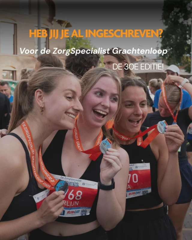 Heb jij je al ingeschreven? De ZorgSpecialist Grachtenloop viert dit jaar haar 30e editie! 🥳

Een jubileum dat je niet wilt missen.

Kies jouw afstand:
👉 5 km
👉 10 km

📅 Vrijdagavond 19 juni

Ren jij mee langs de mooiste grachten? 💚🧡 

Schrijf je nu in! #linkinbio 

#hardlopen #dezorgspecialistgrachtenloop #haarlem #sportsupport
