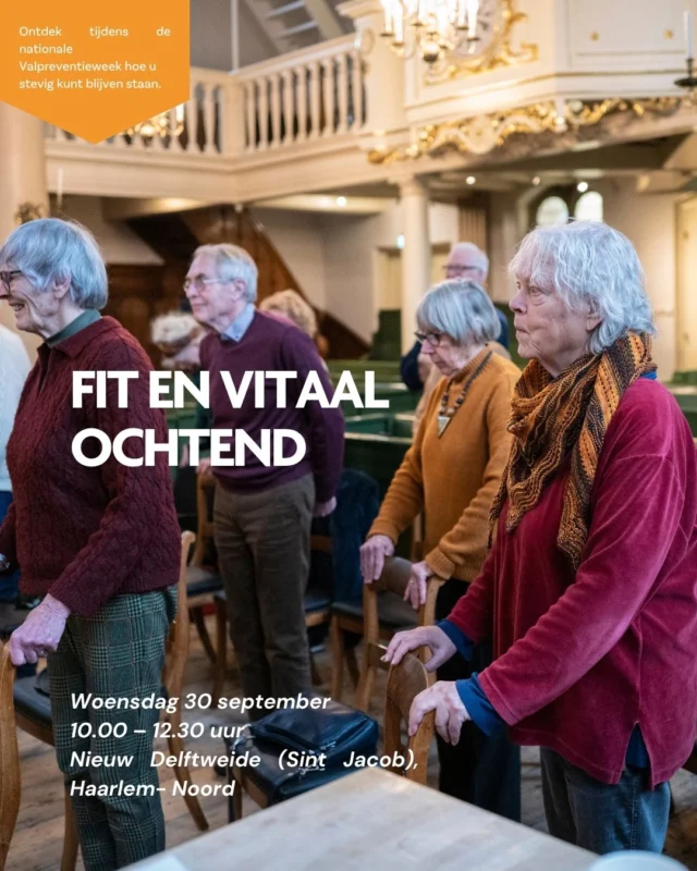 Hoe sterk staat u?

Tijdens de Fit & Vitaal ochtend ontdekt u op een laagdrempelige manier hoe het staat met uw gezondheid, kracht en balans. 

Doe een gratis valrisicotest, laat uw bloeddruk en andere gezondheidswaarden checken en ga in gesprek over wat u nodig heeft om fit, vitaal en zelfstandig te blijven.

📅 30 september
⏰ 10.00 – 12.30 uur
📍 Nieuw Delftweide (Sint Jacob), Herman Gorterstraat 1
💚 Deelname is gratis

Kom langs en ontdek hoe sterk u staat!

#sportsupport #valpreventie #jongenoudinbeweging